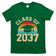 Kindergarten To Graduation Class Of 2037 Grow With Me T-Shirt - Green