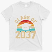 Kindergarten To Graduation Class Of 2037 Grow With Me T-Shirt - White