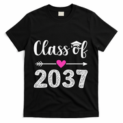 Kindergarten To Graduation Grow With Me Class Of 2037 Gift T-Shirt - Black