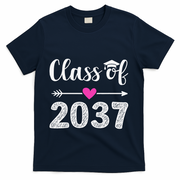 Kindergarten To Graduation Grow With Me Class Of 2037 Gift T-Shirt - Navy