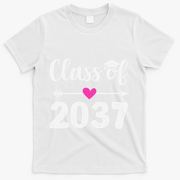 Kindergarten To Graduation Grow With Me Class Of 2037 Gift T-Shirt - White