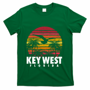 Key West Florida Vintage Retro Sunset Beach Gift T-Shirt - Green
