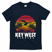 Key West Florida Vintage Retro Sunset Beach Gift T-Shirt - Navy