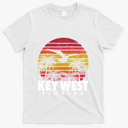 Key West Florida Vintage Retro Sunset Beach Gift T-Shirt - White