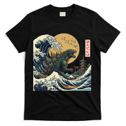 Kaiju Wave Monster Japanese Kawaki T-Shirt - Black