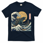 Kaiju Wave Monster Japanese Kawaki T-Shirt - Navy