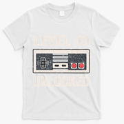 Level 40 Unlocked Video Gamer 40th Birthday Gift T-Shirt - White