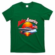Lake America Boating Adventure Sunset T-Shirt - Irish Green
