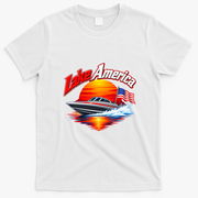 Lake America Boating Adventure Sunset T-Shirt - White