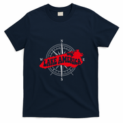 Lake America Compass Lake Ontario Canada T-Shirt - Navy Blue