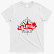 Lake America Compass Lake Ontario Canada T-Shirt - White