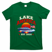 Lake America Est 2026 Vintage Boat Scene T-Shirt - Irish Green