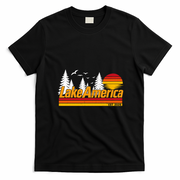 Lake America Est 2026 Retro Sunset  T-Shirt - Black