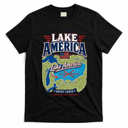 Lake America Great Lakes Not Lake Ontario T-Shirt - Black