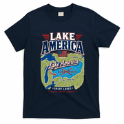 Lake America Great Lakes Not Lake Ontario T-Shirt - Navy Blue