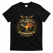 Lake America Great Lakes Vintage USA T-Shirt - Black