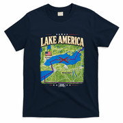 Lake America Map Team Trump Lake Ontario T-Shirt - Navy Blue