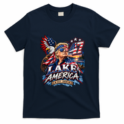 Lake America Ontario TRUMP 47 PATRIOTIC USA T-Shirt - Navy Blue