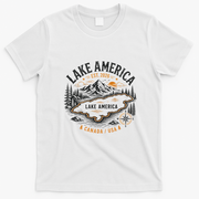 Lake America Vintage Est 2026 Canada Ontario USA T-Shirt - White