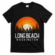 Long Beach Washington Wa Cute Gift Retro 70s 80s Vintage Gift T-Shirt - Black