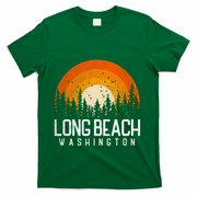 Long Beach Washington Wa Cute Gift Retro 70s 80s Vintage Gift T-Shirt - Green