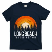 Long Beach Washington Wa Cute Gift Retro 70s 80s Vintage Gift T-Shirt - Navy