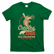 Lake Charles Creoles Louisiana Vintage Defunct Baseball Team T-Shirt - Green