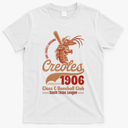 Lake Charles Creoles Louisiana Vintage Defunct Baseball Team T-Shirt - White