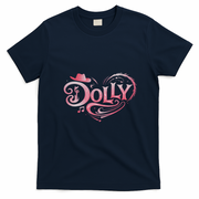 Love Dolly Heart Country Music Fans T-Shirt - Navy Blue