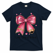 Last Day Of School Coquette Bow Teachers Graduatio T-Shirt - Navy