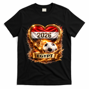 Love Egypt 2026 Heart Soccer Fan T-Shirt - Black