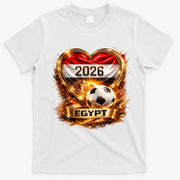 Love Egypt 2026 Heart Soccer Fan T-Shirt - White