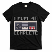 Level 40 Complete Retro Gamer 40th Birthday T-Shirt - Black