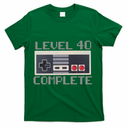 Level 40 Complete Retro Gamer 40th Birthday T-Shirt - Green