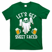 Lets Get Sheet Faced Boo Beer Halloween T-Shirt - Irish Green