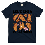 Leukemia Is Boo Sheet Leukemia Cancer Awareness T-Shirt - Navy Blue