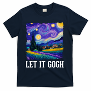 Let It Gogh Funny Art Starry Night T-Shirt - Navy