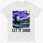 Let It Gogh Funny Art Starry Night T-Shirt - White