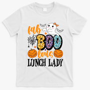 Lunch Lady Boo Halloween Festive Cute T-Shirt - White