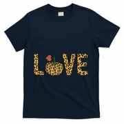 Love Leopard Pumpkin Autumn Design T-Shirt - Navy