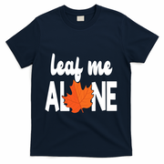 Leaf Me Alone Funny Fall T-Shirt - Navy