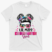 Lil Miss Kindergarten Grad Last Day Of School T-Shirt - White