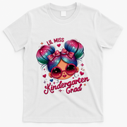 Lil Miss Kindergarten Grad Graduation Last Day Kindergarten T-Shirt - White