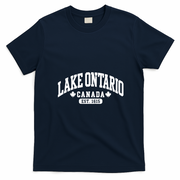 Lake Ontario Canada Vintage EST 1615 Canadian Pride T-Shirt - Navy Blue