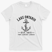 Lake Ontario Est 1615 The Great Lakes T-Shirt - White