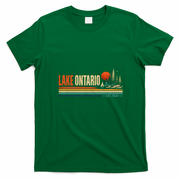 Lake Ontario EST 1641 Retro Landscape Sailboat T-Shirt - Irish Green