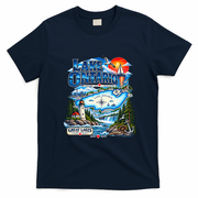 Lake Ontario Great Lakes Canada Explore Sail Discover Vintage T-Shirt - Navy Blue