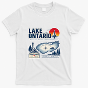 Lake Ontario New York Map Vintage Est 1615 T-Shirt - White
