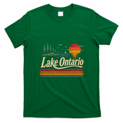 Lake Ontario Sunset Retro Vintage Canada T-Shirt - Irish Green