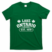 Lake Ontario Vintage Est 1670 Retro Travel T-Shirt - Irish Green